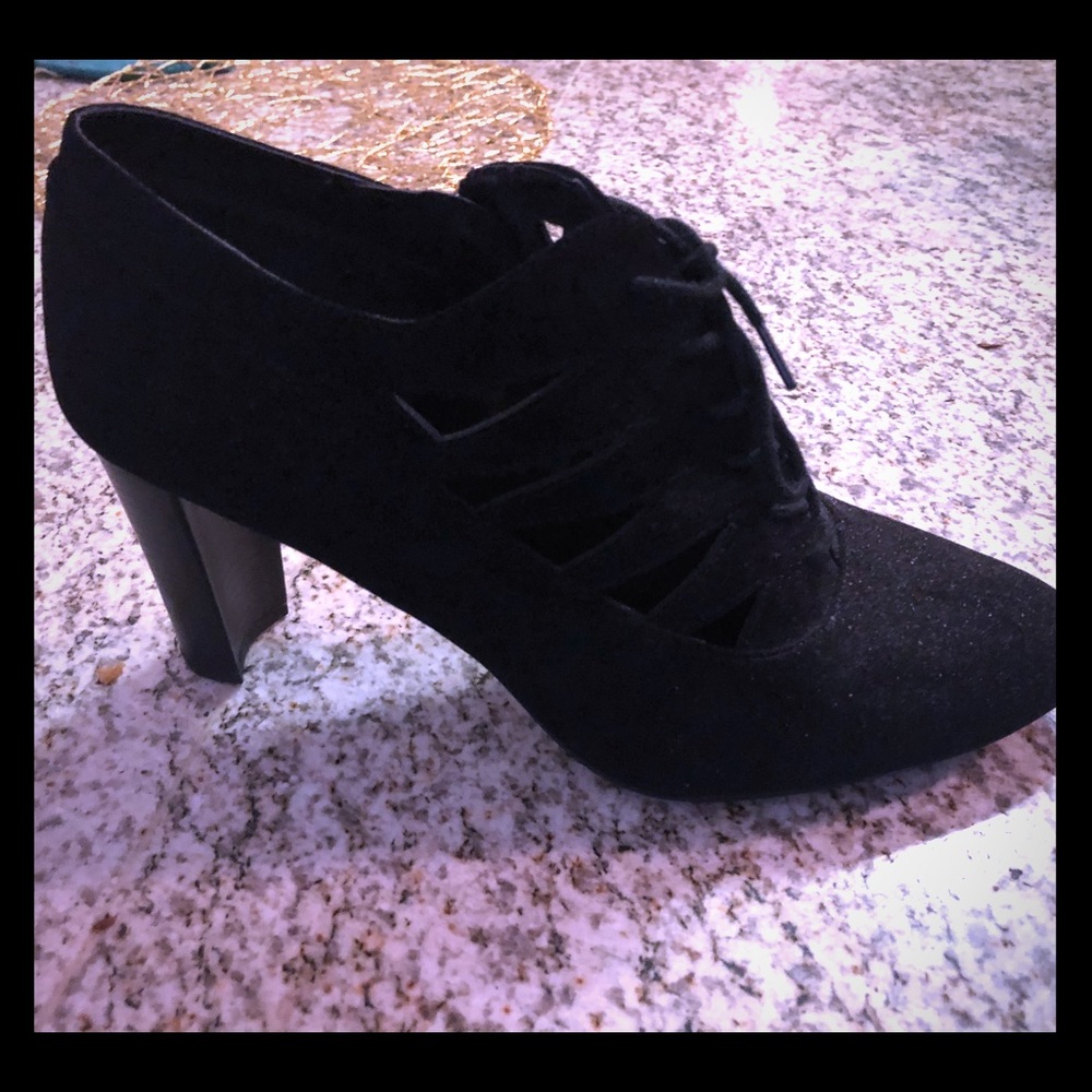 Black lace-up heels